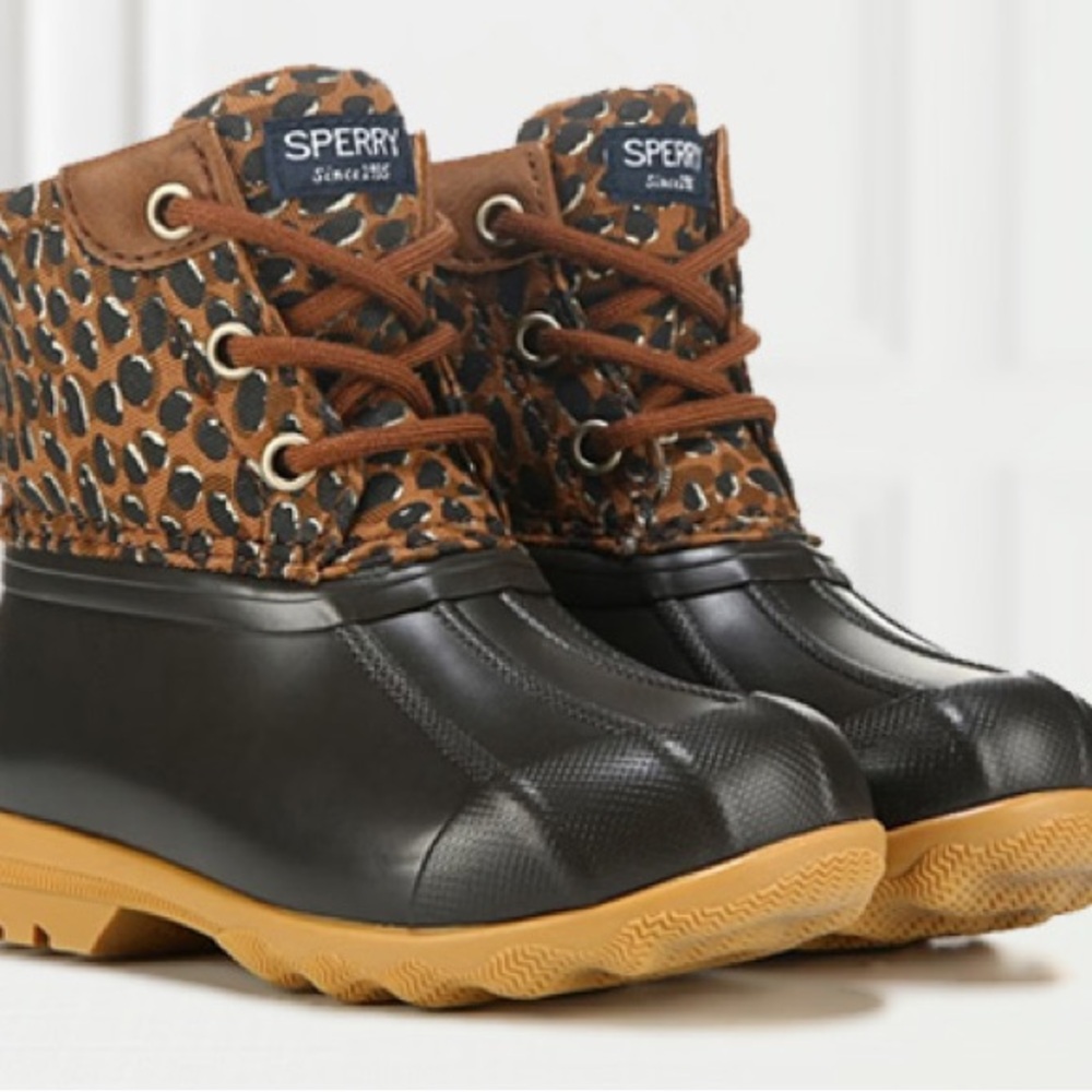 Sperry Animal Print Duck Boots Rain Waterproof 7.5